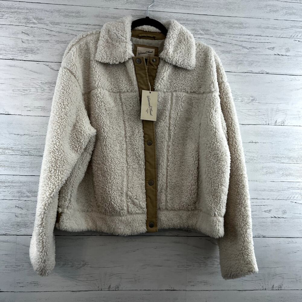 Universal Thread NWT Cream‎ Sherpa Chunky Full Snap Jacket Size XL